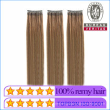20inch Human Hair Virgin Brazilian Hair Brown Color Regular Micro Ring Hair Extension Remy Grade Hair
